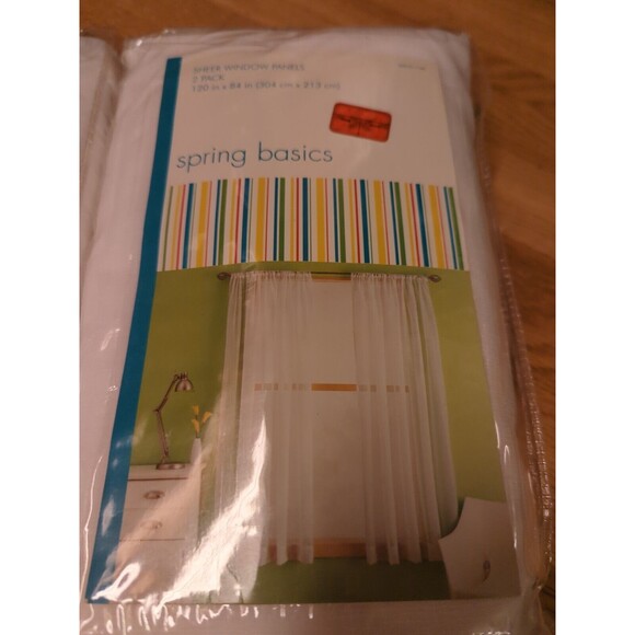 Spring Basics Sheer Window Panels White 120” X 84” - Picture 2 of 9